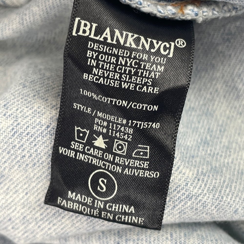 BLANK NYC Blue & Bleached White Ombre Denim Jacket Womens Size Small - Picture 6 of 7
